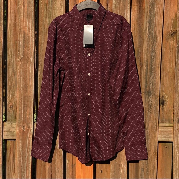 H&M Other - NEW! (Men’s S) H&M Maroon button down shirt